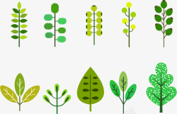 绿色植物插画矢量图素材
