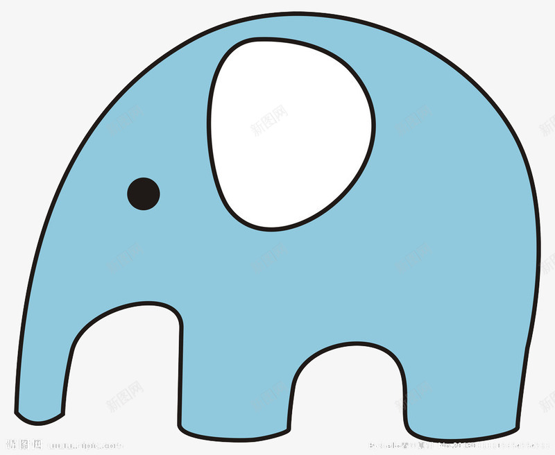 大象蓝色png免抠素材_新图网 https://ixintu.com 大耳朵 大象logo 眼镜 耳朵 长鼻子