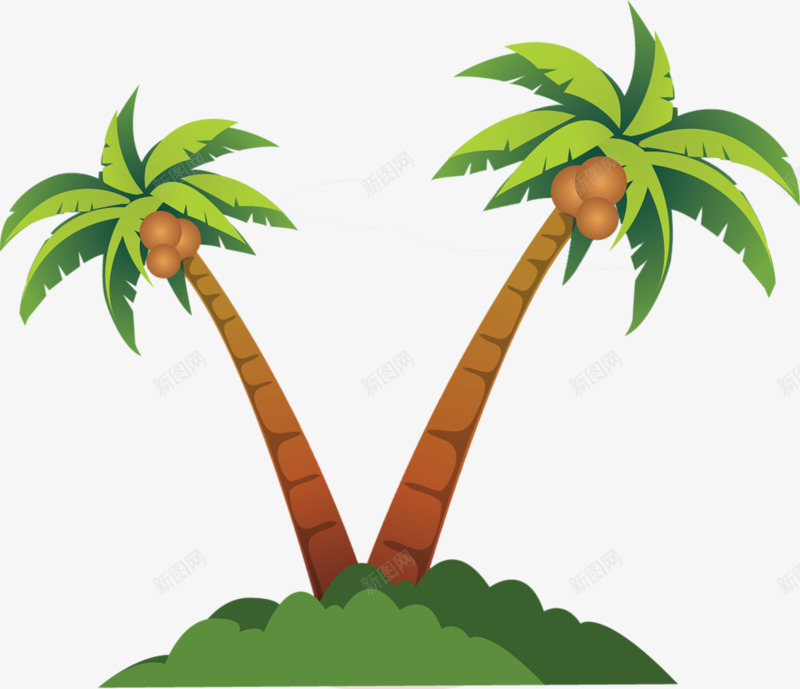 热带椰子树png免抠素材_新图网 https://ixintu.com 椰子树 水果树 海南 热带 绿色