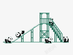 卡通熊猫游乐场卡通熊猫游乐场高清图片