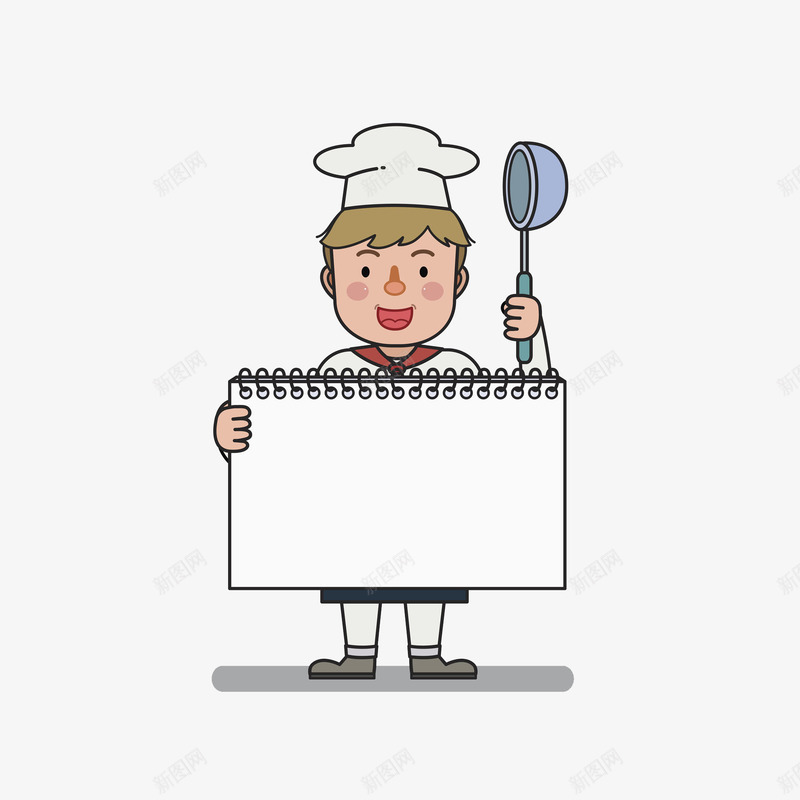 拿纸的厨师png免抠素材_新图网 https://ixintu.com 勺子 厨师 手绘 简笔 纸 职业 装饰 通用 餐具