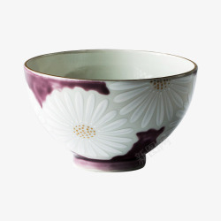 紫色的碗紫色小雏菊陶瓷碗高清图片