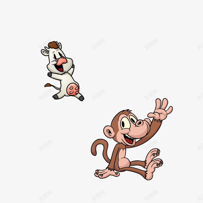 猴子png免抠素材_新图网 https://ixintu.com 卡通 可爱 小懒猪 小猪 猴子 调皮