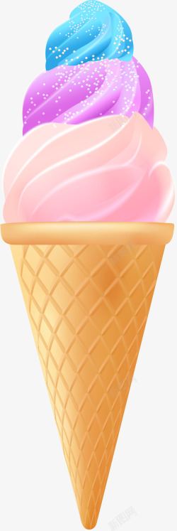 紫色渐变冰淇淋素材