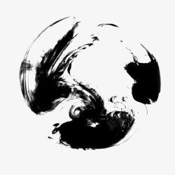 水墨画球形元素素材