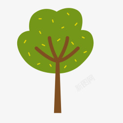 绿树林装饰手绘绿色卡通小树高清图片