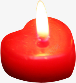 点亮的红色心型蜡烛png免抠素材_新图网 https://ixintu.com 红色 蜡烛