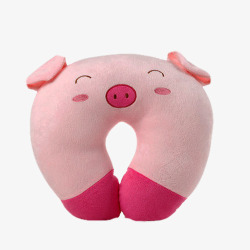 粉色小猪u型枕素材
