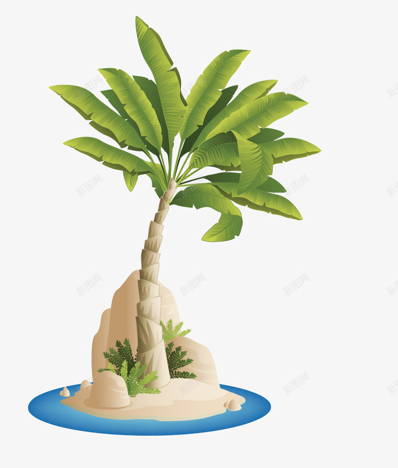 手绘热带椰子树png免抠素材_新图网 https://ixintu.com 手绘 椰子树 热带