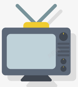 旧电视天线卡通电视矢量图高清图片