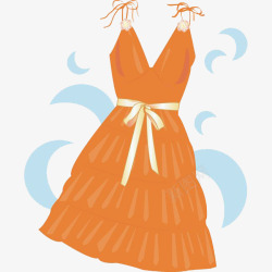 手绘蓬蓬裙橘色蓬蓬裙高清图片