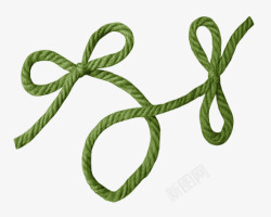 粗绳子手绘绿色粗绳子高清图片