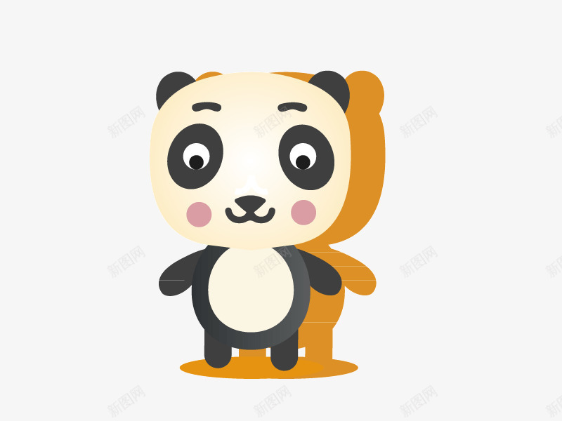 可爱熊猫卡通矢量图ai免抠素材_新图网 https://ixintu.com 可爱卡通 可爱素材 熊猫 熊猫卡通 矢量图