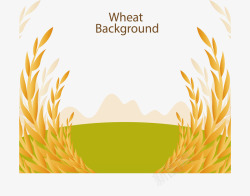 小麦田地金色丰收的小麦田地矢量图高清图片