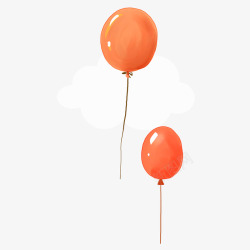 两个橘色气球素材