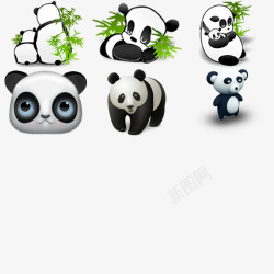 手绘大熊猫素材