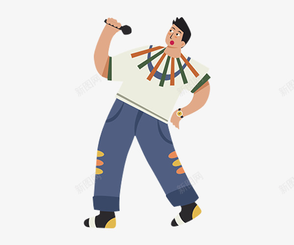卡通手绘拿着话筒唱歌的男生png免抠素材_新图网 https://ixintu.com 卡通手绘拿着话筒唱歌的男生 唱歌的男孩 男高音 音乐