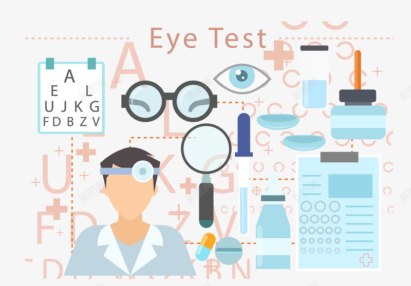 眼镜视力检测png免抠素材_新图网 https://ixintu.com 测量表 眼睛 眼镜 视力