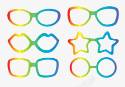 彩色眼镜镜框素材