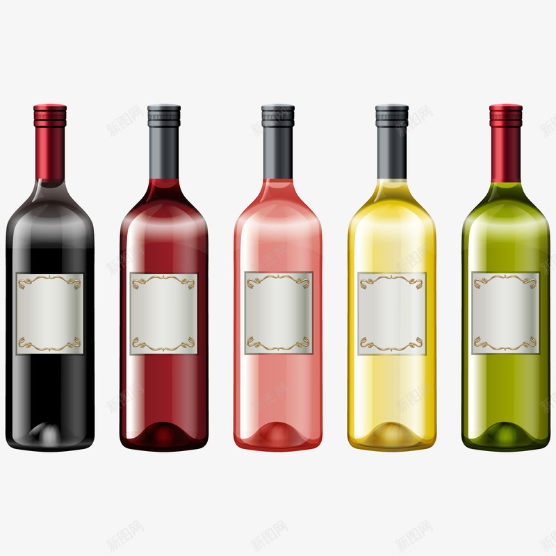 红酒瓶png免抠素材_新图网 https://ixintu.com 3D 典藏 玻璃瓶 装饰