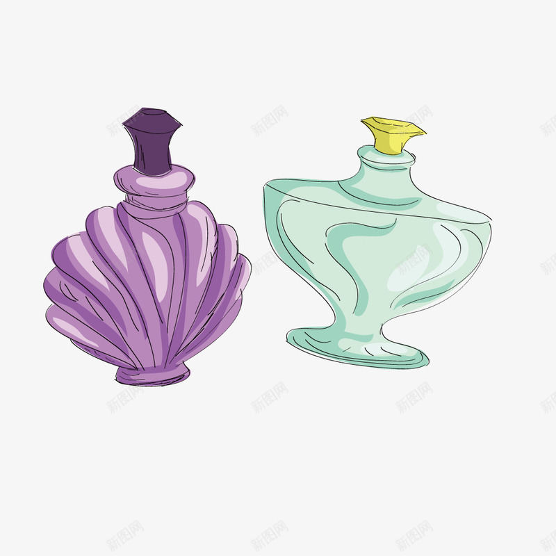 造型瓶子png免抠素材_新图网 https://ixintu.com 创意 玻璃瓶 紫色 香水瓶