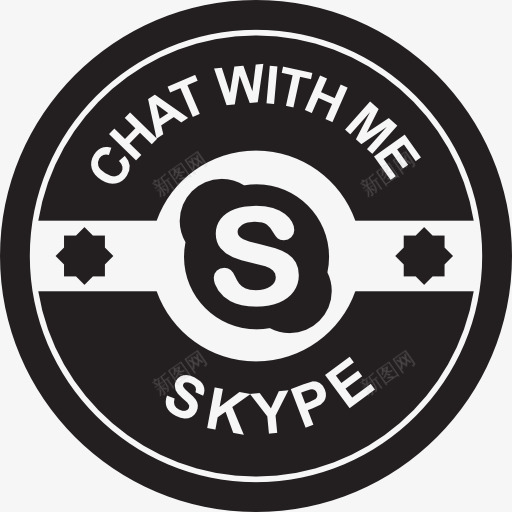 Skype社会徽章图标png_新图网 https://ixintu.com Skype Skype的徽章 徽章 社会 社会复古徽章