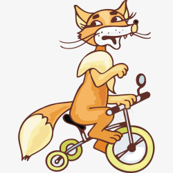 狐狸骑车造型素材