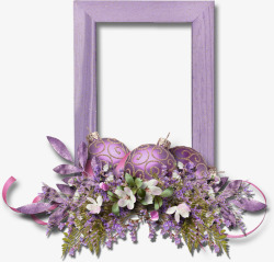 紫色花边框素材