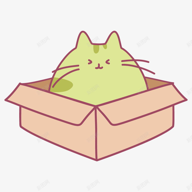 箱子里的猫咪png免抠素材_新图网 https://ixintu.com png图形 png装饰 手绘 猫咪 箱子 装饰