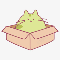 箱子装饰箱子里的猫咪高清图片