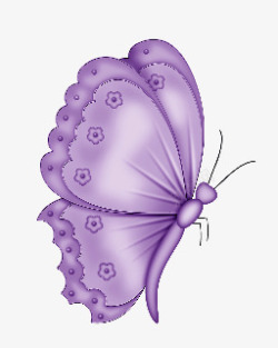 紫色手绘蝴蝶昆虫素材