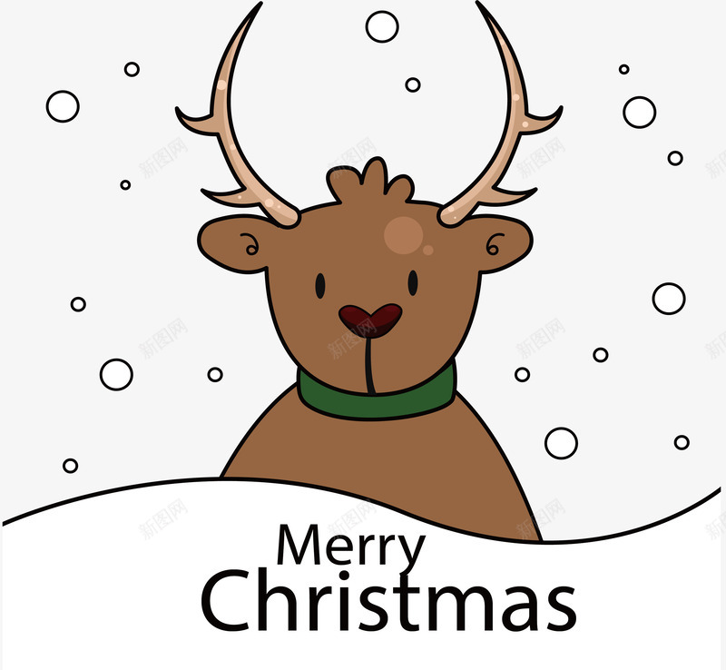 雪地上的驯鹿png免抠素材_新图网 https://ixintu.com 可爱驯鹿 圣诞节 矢量png 雪地 雪地驯鹿 驯鹿
