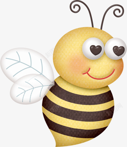 卡通大眼小蜜蜂png免抠素材_新图网 https://ixintu.com 卡通 昆虫 爱心眼 眼冒爱心 色迷迷 蜜蜂 黄色