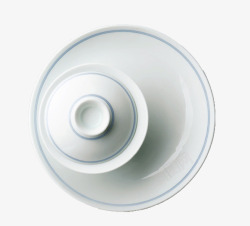 纯色的小瓷碗俯拍纯白瓷器高清图片