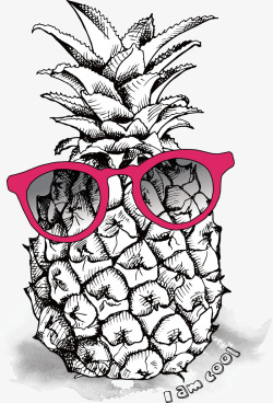 戴眼镜的菠萝素材