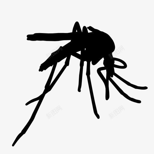 蚊子剪影png免抠素材_新图网 https://ixintu.com 动物 投影 昆虫 黑色剪影 黑色蚊子