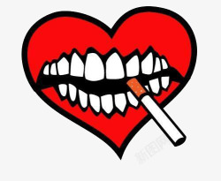 叼烟爱心嘴巴叼烟高清图片