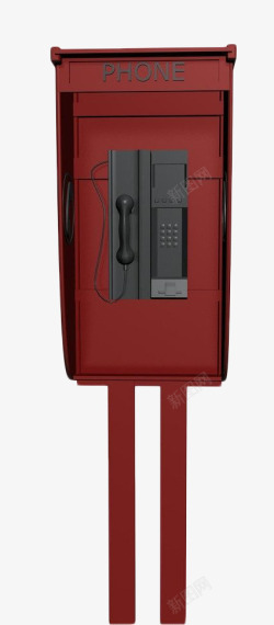 看的见电话的红色电话亭素材