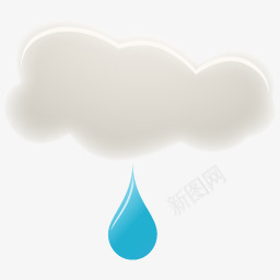 天气预报小雨下雨卡通图标图标