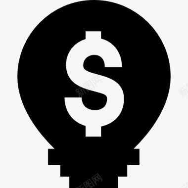 灯泡与美元符号图标图标