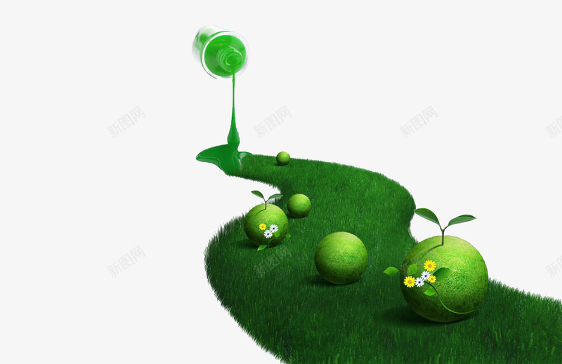 绿色环保公路建设png免抠素材_新图网 https://ixintu.com 公路 小树苗 建设 环保 绿色 绿色水果