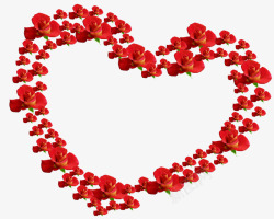 红色玫瑰花朵爱心造型素材