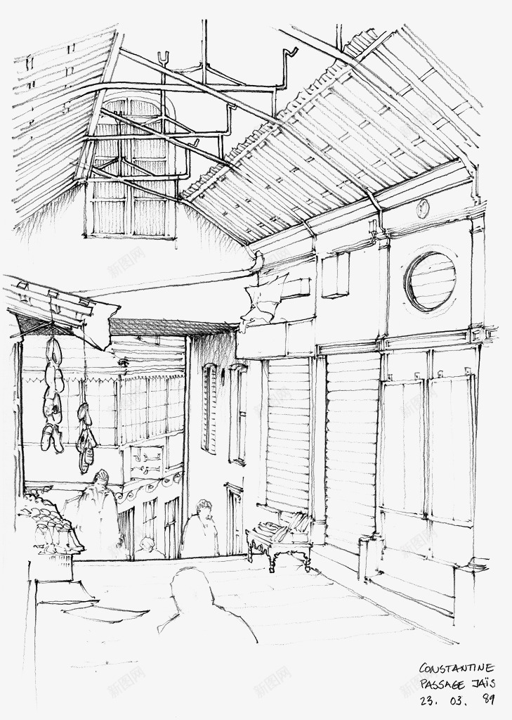 线描卡通场景png免抠素材_新图网 https://ixintu.com 卡通 卡通场景 场景 手绘 风景线描