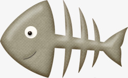 灰色鱼骨鱼骨头贴图高清图片