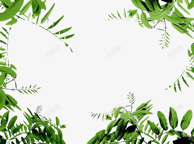 漂浮的树叶背景png免抠素材_新图网 https://ixintu.com 植物 漂浮的 绿色 设计背景
