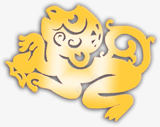黄色可爱猴子造型剪纸png免抠素材_新图网 https://ixintu.com 剪纸 可爱 猴子 造型 黄色
