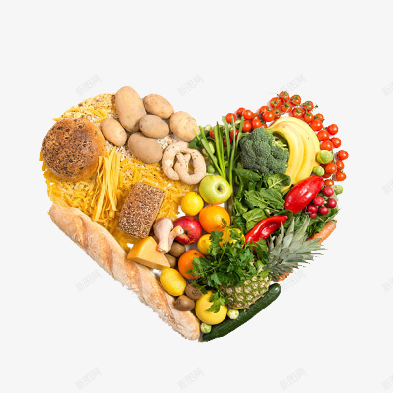 创意食材图png免抠素材_新图网 https://ixintu.com 创意 天然 心型 概念 绿色 美食 食材
