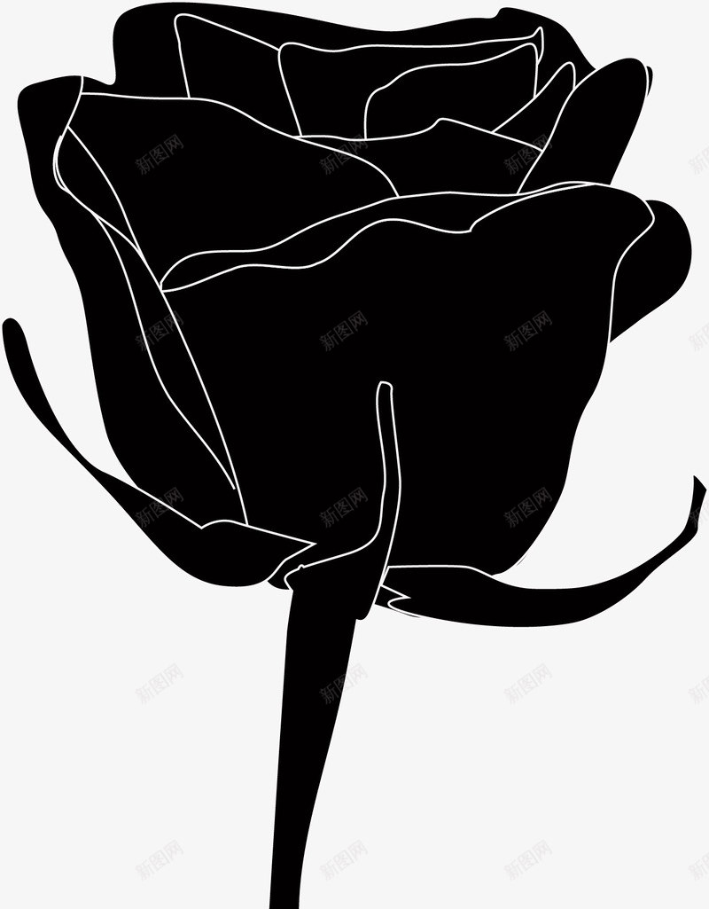 卡通玫瑰花手绘图图标png_新图网 https://ixintu.com 卡通玫瑰 叶子 手绘玫瑰 植物 玫瑰线描图 玫瑰花 玫瑰花矢量图 线描玫瑰 花 花朵 鲜花