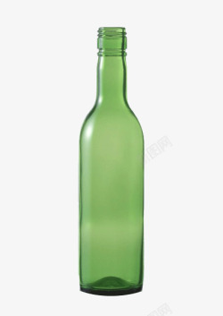 手绘绿色玻璃瓶素材