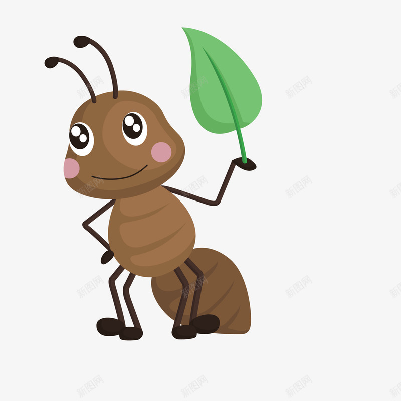 拿着叶子的蚂蚁矢量图ai免抠素材_新图网 https://ixintu.com 励志蚂蚁 卡通 可爱 叶子 昆虫设计 矢量图 绿叶 蚂蚁设计
